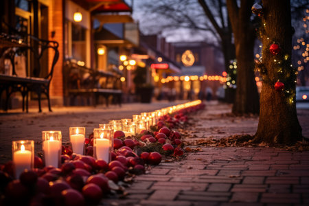 Candlelit Advent Wreaths - Generative AIの素材