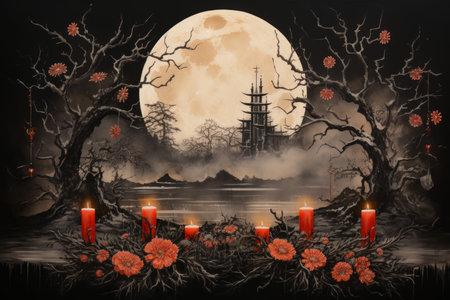 Candlelit Advent Wreaths - Generative AIの素材