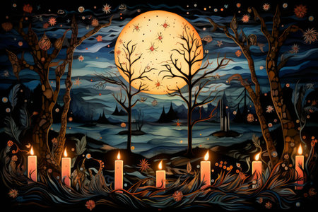 Candlelit Advent Wreaths - Generative AIの素材