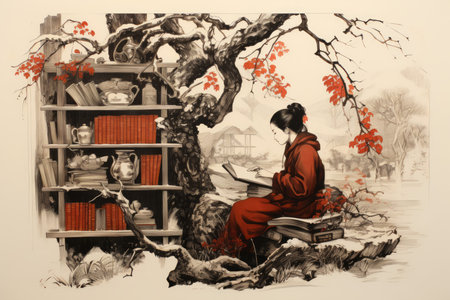Cozy Winter Reading - Generative AIの素材