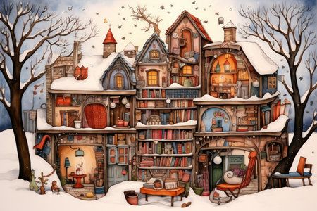 Cozy Winter Reading - Generative AIの素材