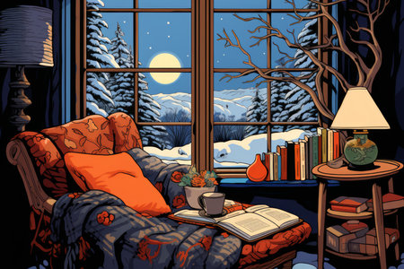 Cozy Winter Reading - Generative AIの素材