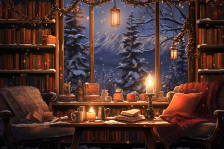 Cozy Winter Reading - Generative AIの素材