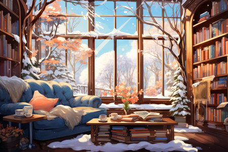 Cozy Winter Reading - Generative AIの素材