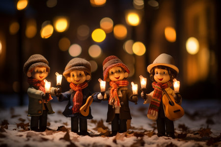 Carolers by Lamplight - Generative AIの素材