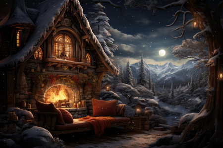 Cozy Winter Reading - Generative AIの素材