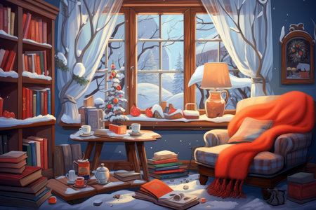 Cozy Winter Reading - Generative AIの素材