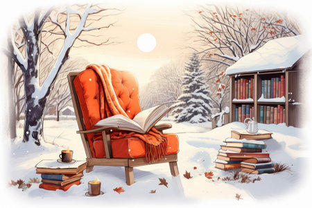 Cozy Winter Reading - Generative AIの素材