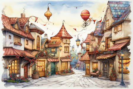 Festive Street Decor - Generative AIの素材