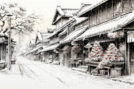Festive Street Decor - Generative AIの素材