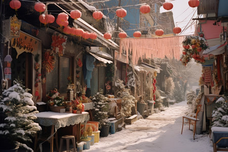 Festive Street Decor - Generative AIの素材