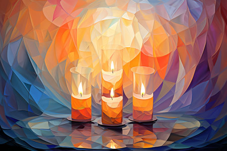 Candlelit Advent Wreaths - Generative AIの素材