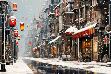 Festive Street Decor - Generative AIの素材