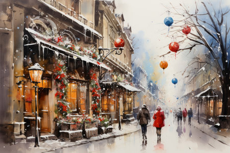 Festive Street Decor - Generative AIの素材
