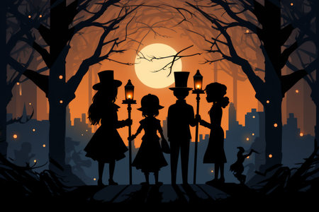 Carolers by Lamplight - Generative AIの素材