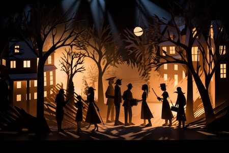 Carolers by Lamplight - Generative AIの素材