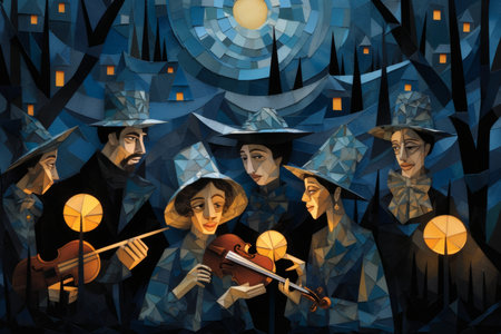 Carolers by Lamplight - Generative AIの素材