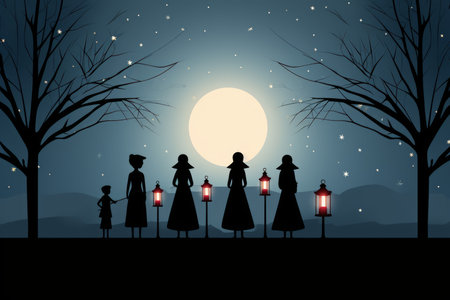 Carolers by Lamplight - Generative AIの素材