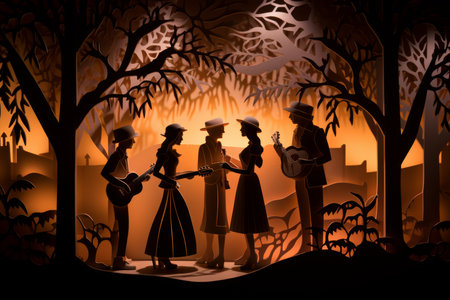 Carolers by Lamplight - Generative AIの素材