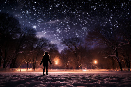 Ice Skating Under the Stars - Generative AIの素材
