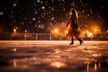 Ice Skating Under the Stars - Generative AIの素材