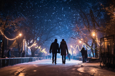 Ice Skating Under the Stars - Generative AIの素材