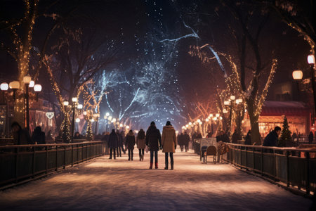 Ice Skating Under the Stars - Generative AIの素材