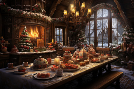 Christmas Morning Breakfast - Generative AIの素材