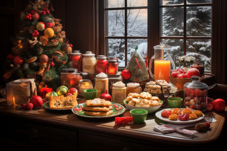 Christmas Morning Breakfast - Generative AIの素材