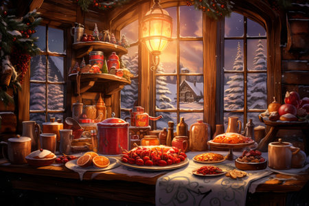Christmas Morning Breakfast - Generative AIの素材