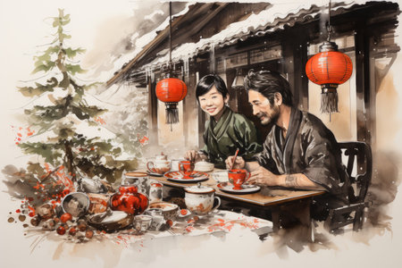 Christmas Morning Breakfast - Generative AIの素材