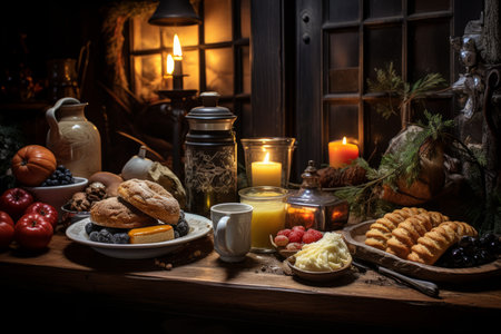 Christmas Morning Breakfast - Generative AIの素材