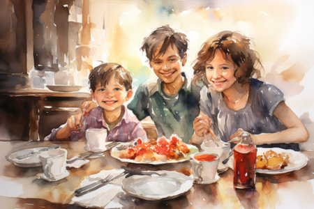Christmas Morning Breakfast - Generative AIの素材