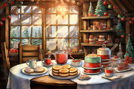 Christmas Morning Breakfast - Generative AIの素材