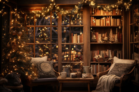 Christmas-themed Book Nooks - Generative AIの素材