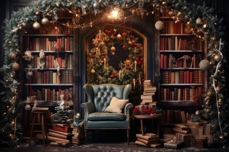 Christmas-themed Book Nooks - Generative AIの素材