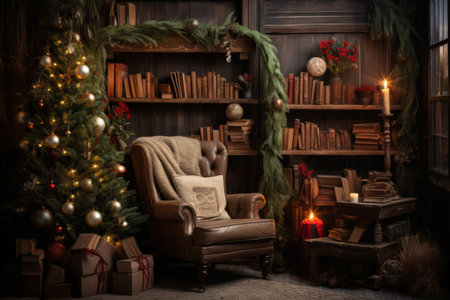 Christmas-themed Book Nooks - Generative AIの素材