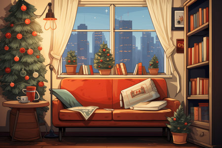 Christmas-themed Book Nooks - Generative AIの素材