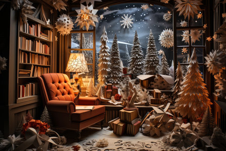 Christmas-themed Book Nooks - Generative AIの素材