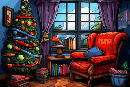 Christmas-themed Book Nooks - Generative AIの素材