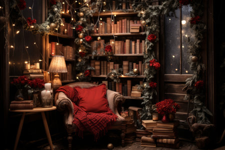 Christmas-themed Book Nooks - Generative AIの素材