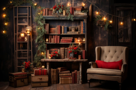 Christmas-themed Book Nooks - Generative AIの素材