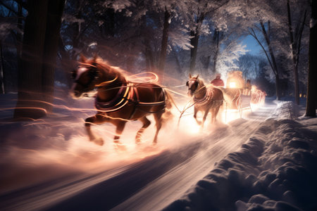 Sleigh Rides in Snow - Generative AIの素材