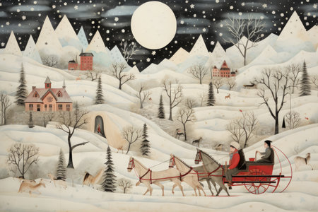 Sleigh Rides in Snow - Generative AIの素材