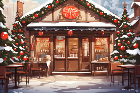 Christmas Coffee Shop - Generative AIの素材
