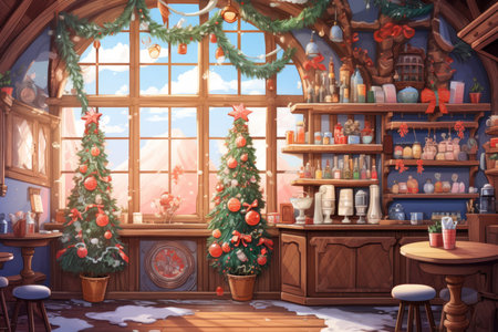 Christmas Coffee Shop - Generative AIの素材