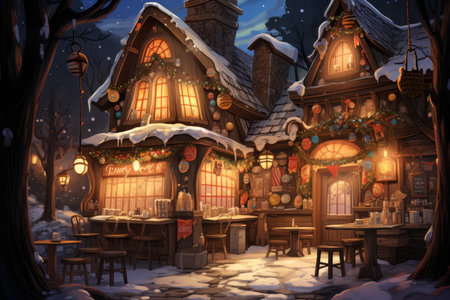 Christmas Coffee Shop - Generative AIの素材