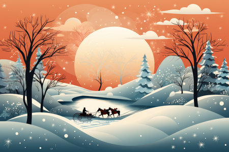 Sleigh Rides in Snow - Generative AIの素材