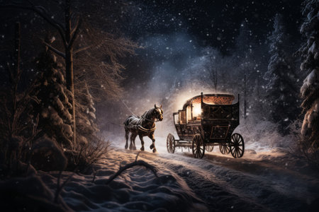 Sleigh Rides in Snow - Generative AIの素材