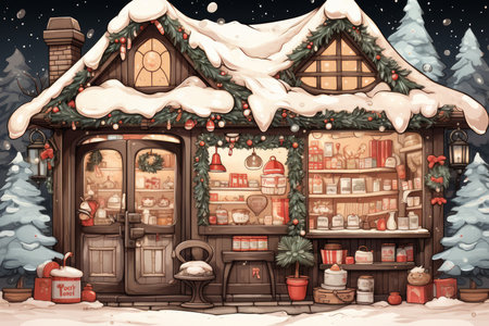 Christmas Coffee Shop - Generative AIの素材